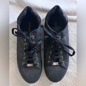 Topshop Black Glitter Women’s Casual Sneaker Size 6 NWOT